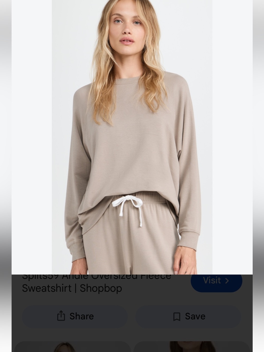 SPLITS59 Cozy Oversized Crewneck Sweatshirt - Taupe
